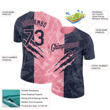 Загрузить изображение в средство просмотра галереи, Custom Graffiti Pattern Navy-Medium Pink Scratch 3D Performance T-Shirt
