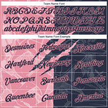 Загрузить изображение в средство просмотра галереи, Custom Graffiti Pattern Navy-Medium Pink Scratch 3D Performance T-Shirt
