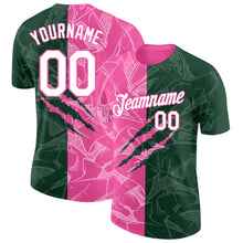 Загрузить изображение в средство просмотра галереи, Custom Graffiti Pattern White Green-Pink Scratch 3D Performance T-Shirt
