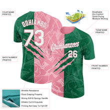 Загрузить изображение в средство просмотра галереи, Custom Graffiti Pattern White Kelly Green-Medium Pink Scratch 3D Performance T-Shirt
