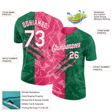 Загрузить изображение в средство просмотра галереи, Custom Graffiti Pattern White Kelly Green-Neon Pink Scratch 3D Performance T-Shirt
