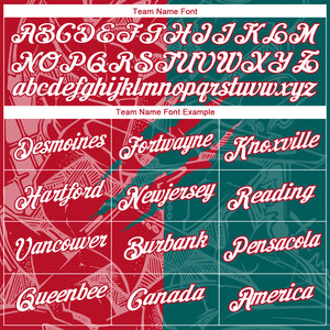 Custom Graffiti Pattern White Teal-Red Scratch 3D Performance T-Shirt