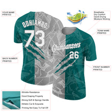 Загрузить изображение в средство просмотра галереи, Custom Graffiti Pattern White Teal-Gray Scratch 3D Performance T-Shirt
