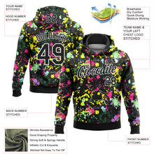 Load image into Gallery viewer, Custom Stitched Graffiti Pattern Black-White 3D Splash Grunge Art Sports Pullover Sweatshirt Hoodie
