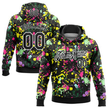 Load image into Gallery viewer, Custom Stitched Graffiti Pattern Black-White 3D Splash Grunge Art Sports Pullover Sweatshirt Hoodie
