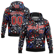 Load image into Gallery viewer, Custom Stitched Graffiti Pattern Red Black-White 3D Splash Grunge Art Sports Pullover Sweatshirt Hoodie
