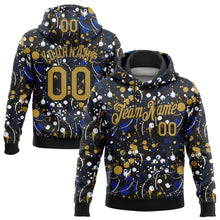 Load image into Gallery viewer, Custom Stitched Graffiti Pattern Old Gold-Black 3D Splash Grunge Art Sports Pullover Sweatshirt Hoodie
