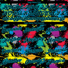 Load image into Gallery viewer, Custom Stitched Graffiti Pattern Black-Lakes Blue 3D Splash Grunge Art Sports Pullover Sweatshirt Hoodie
