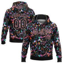 Load image into Gallery viewer, Custom Stitched Graffiti Pattern Black-Medium Pink 3D Splash Grunge Art Sports Pullover Sweatshirt Hoodie
