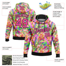 Charger l&#39;image dans la galerie, Custom Stitched Graffiti Pattern Pink-Black 3D Watercolor Grunge Art Sports Pullover Sweatshirt Hoodie
