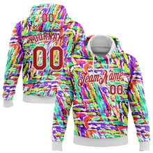 Load image into Gallery viewer, Custom Stitched Graffiti Pattern Red-White 3D Watercolor Grunge Art Sports Pullover Sweatshirt Hoodie
