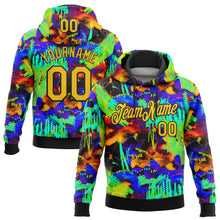 Загрузить изображение в средство просмотра галереи, Custom Stitched Graffiti Pattern Yellow-Black 3D Watercolor Grunge Art Sports Pullover Sweatshirt Hoodie
