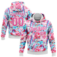 Load image into Gallery viewer, Custom Stitched Graffiti Pattern Pink-White 3D Watercolor Grunge Art Sports Pullover Sweatshirt Hoodie
