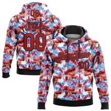 Load image into Gallery viewer, Custom Stitched Graffiti Pattern Red-Black 3D Watercolor Grunge Art Sports Pullover Sweatshirt Hoodie
