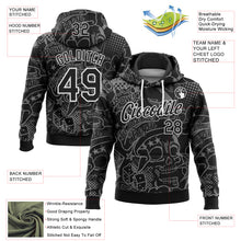 Load image into Gallery viewer, Custom Stitched Graffiti Pattern Black-White 3D Skull Fashion Sports Pullover Sweatshirt Hoodie
