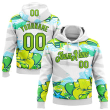 Load image into Gallery viewer, Custom Stitched Graffiti Pattern Neon Green-Green 3D Trendy Abstract Urban Street Art Sports Pullover Sweatshirt Hoodie
