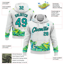 Load image into Gallery viewer, Custom Stitched Graffiti Pattern Aqua-Black 3D Trendy Abstract Urban Street Art Sports Pullover Sweatshirt Hoodie
