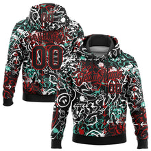 Load image into Gallery viewer, Custom Stitched Graffiti Pattern Black-Red 3D Abstract Grunge Art Sports Pullover Sweatshirt Hoodie
