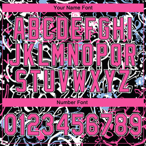 Custom Stitched Graffiti Pattern Pink Black-White 3D Abstract Grunge Art Sports Pullover Sweatshirt Hoodie