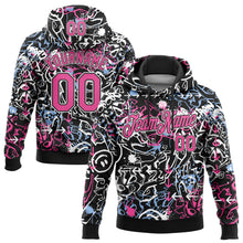 Load image into Gallery viewer, Custom Stitched Graffiti Pattern Pink Black-White 3D Abstract Grunge Art Sports Pullover Sweatshirt Hoodie

