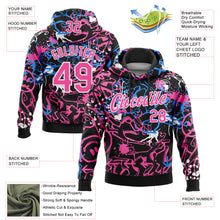 Load image into Gallery viewer, Custom Stitched Graffiti Pattern Pink-White 3D Abstract Grunge Art Sports Pullover Sweatshirt Hoodie
