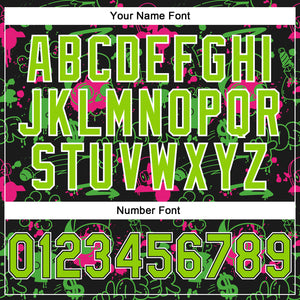 Custom Stitched Graffiti Pattern Neon Green Black-White 3D Abstract Grunge Art Sports Pullover Sweatshirt Hoodie