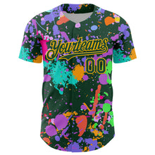 Charger l'image dans la galerie, Custom Graffiti Pattern Green-Gold Authentic Baseball Jersey
