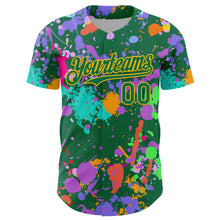 Charger l'image dans la galerie, Custom Graffiti Pattern Kelly Green-Gold Authentic Baseball Jersey
