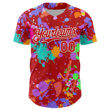Laden Sie das Bild in den Galerie-Viewer, Custom Graffiti Pattern Red-White Authentic Baseball Jersey
