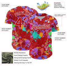Laden Sie das Bild in den Galerie-Viewer, Custom Graffiti Pattern Red-White Authentic Baseball Jersey
