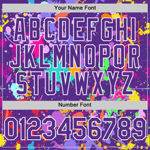 Charger l'image dans la galerie, Custom Graffiti Pattern Purple-White Authentic Baseball Jersey
