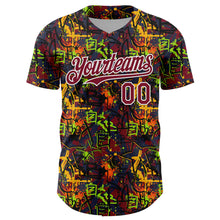 Charger l'image dans la galerie, Custom Graffiti Pattern Crimson-White Splatter Authentic Baseball Jersey
