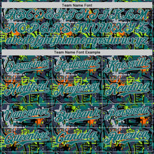 Laden Sie das Bild in den Galerie-Viewer, Custom Graffiti Pattern Teal-Gray Splatter Authentic Baseball Jersey
