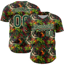 Charger l'image dans la galerie, Custom Graffiti Pattern Green-Cream Splatter Authentic Baseball Jersey
