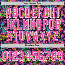 Load image into Gallery viewer, Custom Graffiti Pattern Pink-White Splatter Authentic Baseball Jersey
