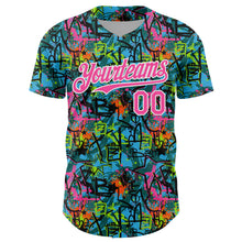 Load image into Gallery viewer, Custom Graffiti Pattern Pink-White Splatter Authentic Baseball Jersey

