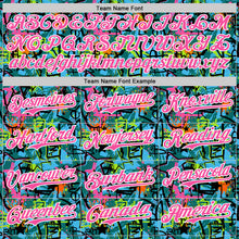 Load image into Gallery viewer, Custom Graffiti Pattern Pink-White Splatter Authentic Baseball Jersey
