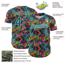Laden Sie das Bild in den Galerie-Viewer, Custom Graffiti Pattern Teal-White Splatter Authentic Baseball Jersey

