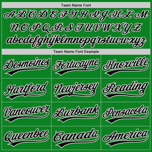 Custom Grass Green Black-White Authentic Baseball Jersey