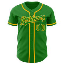 Load image into Gallery viewer, Custom Grass Green Gold Authentic Baseball Jersey

