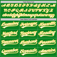 Load image into Gallery viewer, Custom Grass Green White-Yellow Authentic Baseball Jersey
