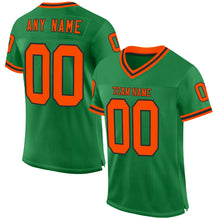 Charger l&#39;image dans la galerie, Custom Grass Green Orange-Black Mesh Authentic Throwback Football Jersey
