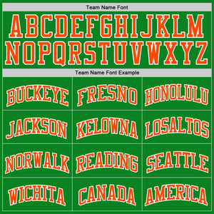 Custom Grass Green Orange-White Authentic Basketball Jersey
