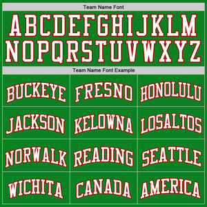 Custom Grass Green White-Red Authentic Basketball Jersey