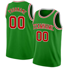 Load image into Gallery viewer, Custom Grass Green Red-White Authentic Basketball Jersey
