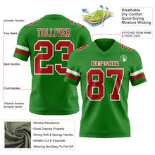 Laden Sie das Bild in den Galerie-Viewer, Custom Grass Green Red-White Mesh Authentic Football Jersey
