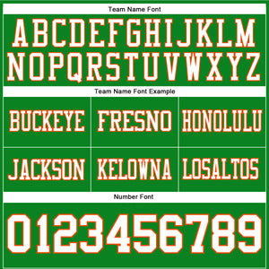 Custom Grass Green White-Orange Authentic Football Jersey