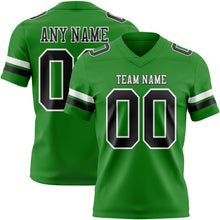 Load image into Gallery viewer, Custom Grass Green Black-White Mesh Authentic Football Jersey
