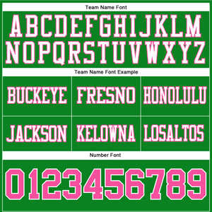 Custom Grass Green Pink-White Authentic Football Jersey