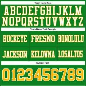 Custom Grass Green Gold-White Authentic Football Jersey